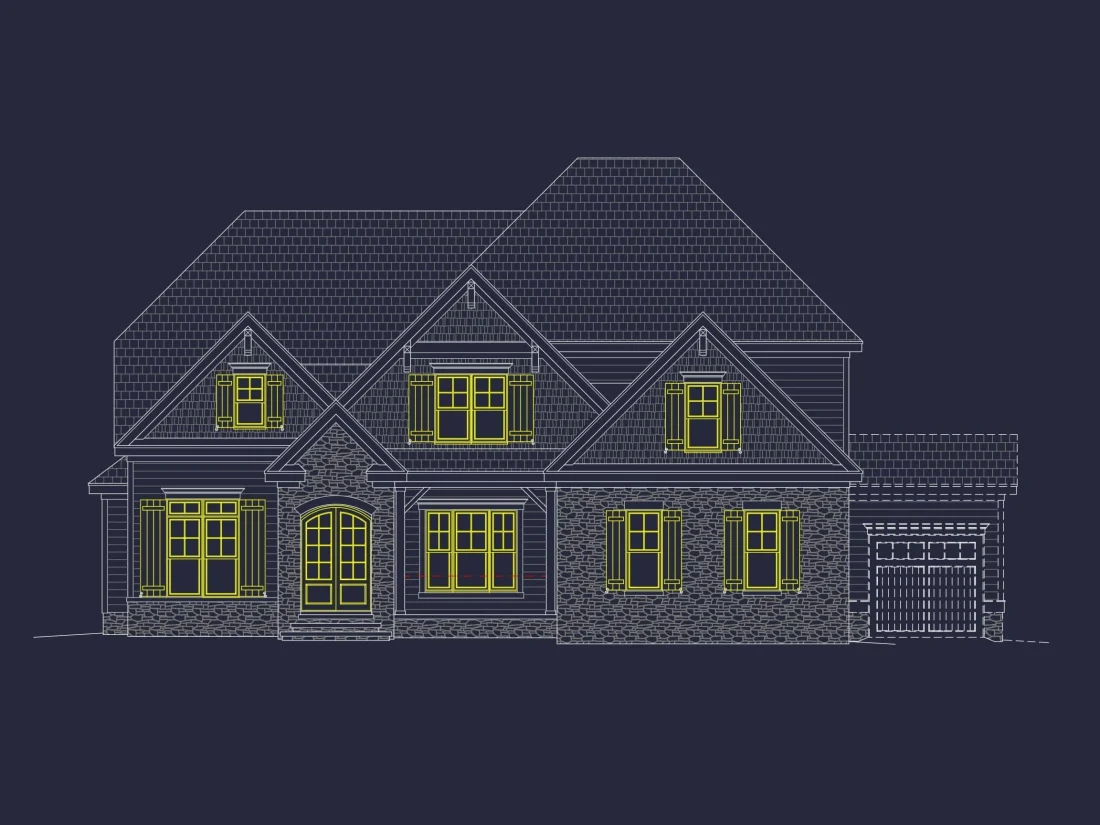 Elegant 2-Story House Plan with Traditional Design & 5 Bedrooms