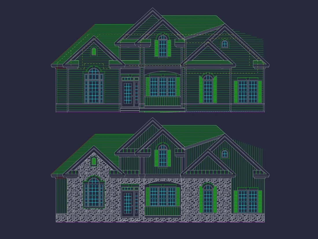 Classic 2-Story House Plan with 4 Bedrooms & CAD Blueprint Designs