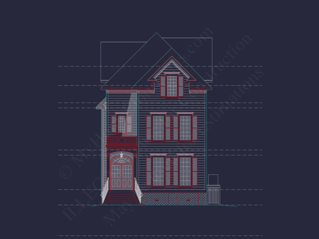 Charming 3-Story Victorian Home Plan with Detailed CAD Designs