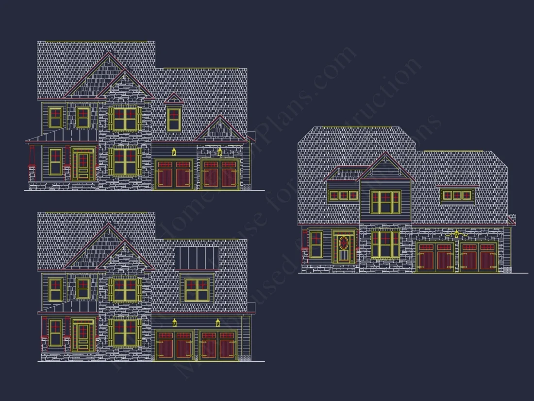 Craftsman-Home-Plan-with-2-Stories4-Bedroomsand-CAD-Designs