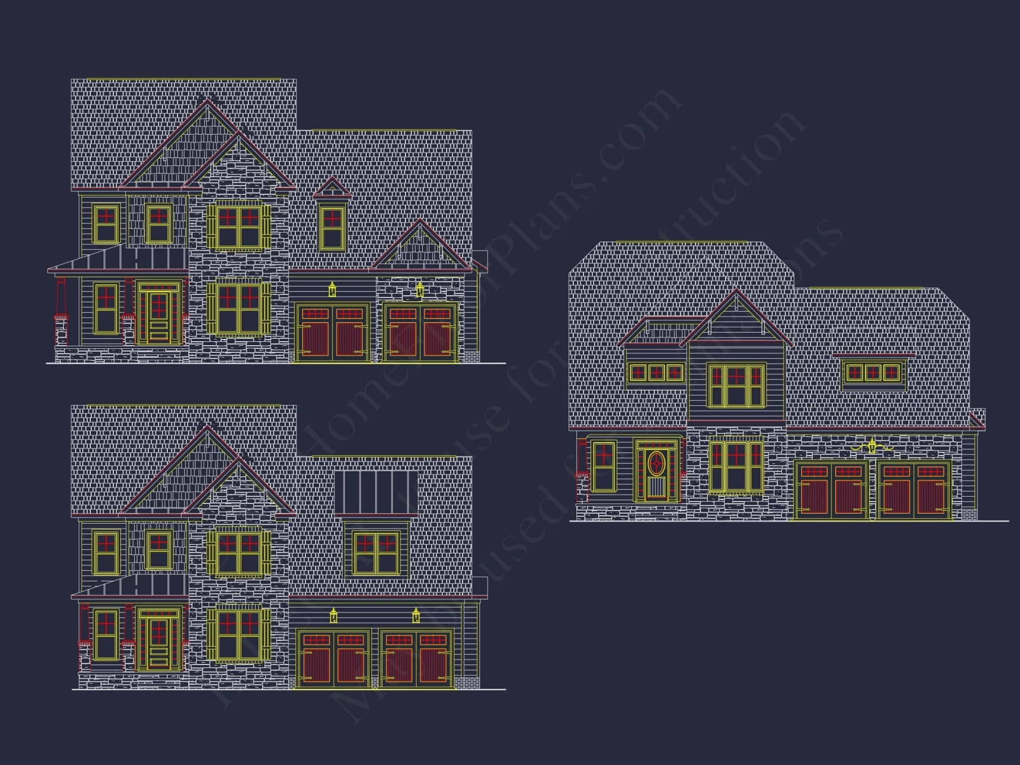 Craftsman-Home-Plan-with-2-Stories4-Bedroomsand-CAD-Designs