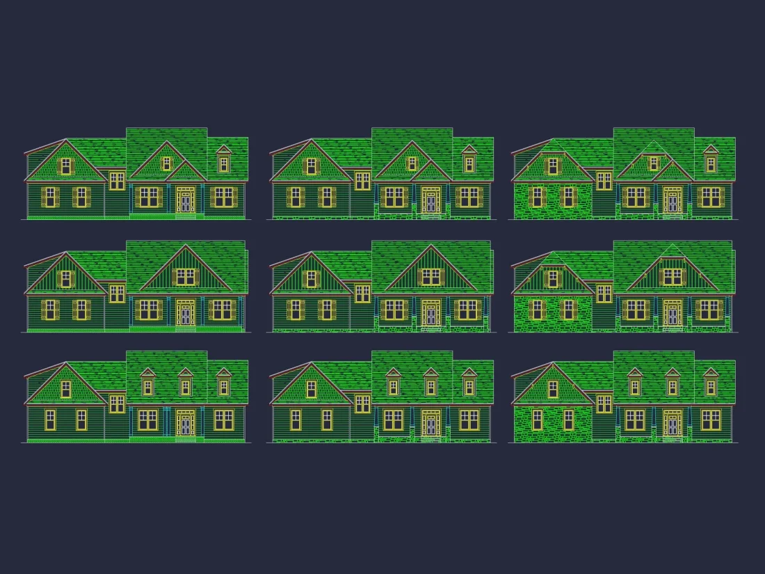 Craftsman Home Plan with 4 Bedrooms, 2 Floors & 3 Elevations