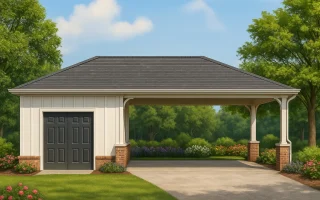 Plan  12-2376 - Auburn Garden Farmhouse | Coastal Carport - 3-Bed, 2-Bath, 1,800 SF
