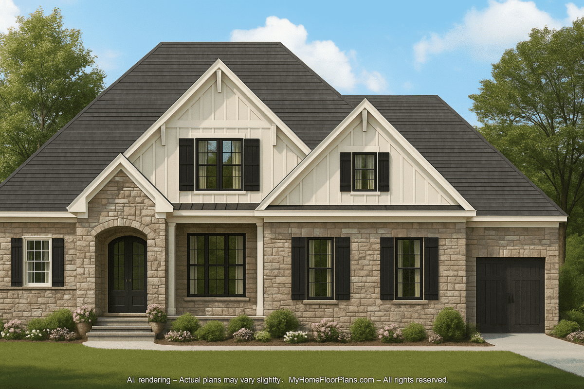 Stunning 1.5-Story House Plan with Open Floor Design & CAD Blueprint