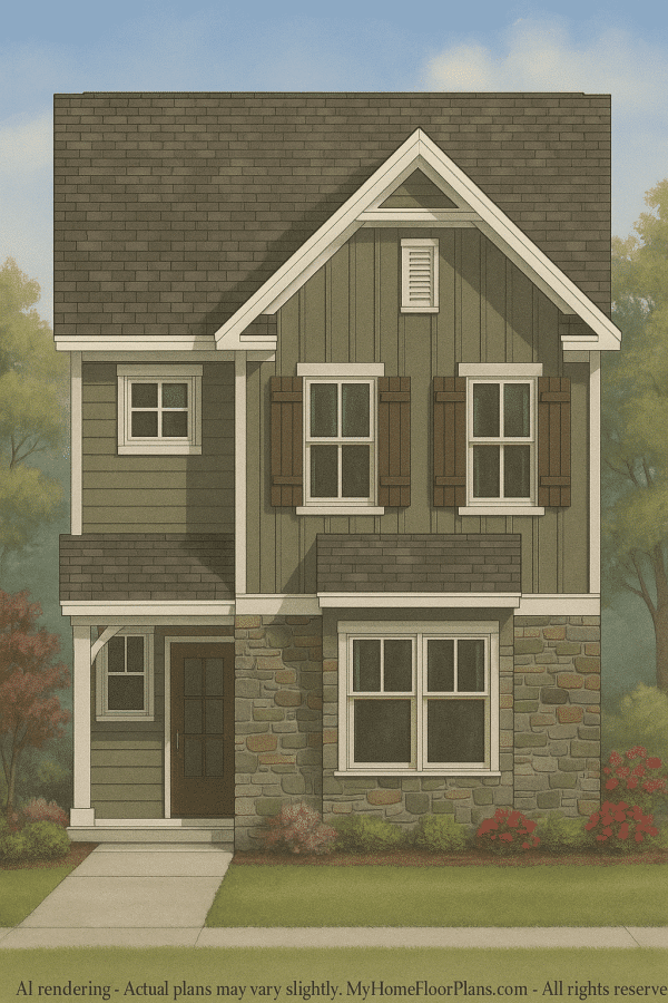 Charming 2-Story Craftsman House Plan with 3 Bedrooms & CAD Designs