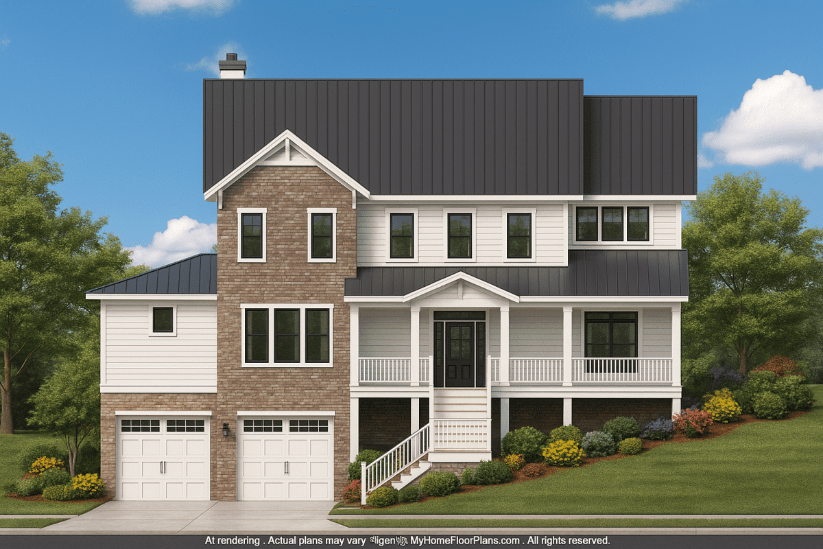 Beach Coastal Home Plan with Detailed CAD Floor Designs