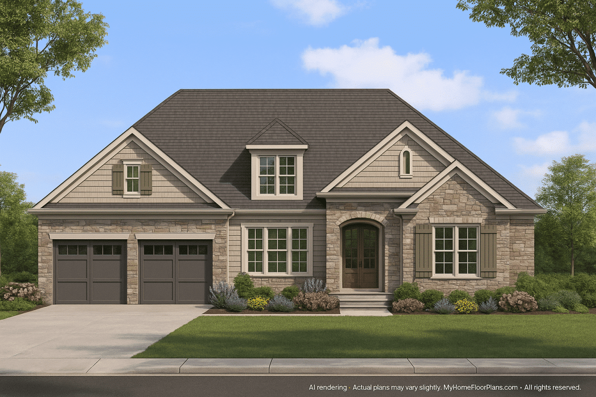 Craftsman Home Plan with Spacious Floor Plan and CAD Designs