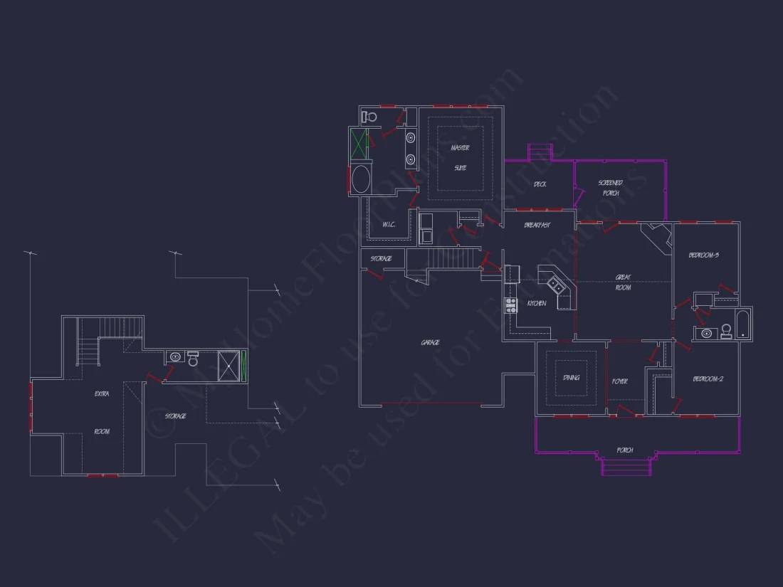 Traditional Country Home Plan – 1 Story, 4 Bedrooms, Open Floor Plan & Porches