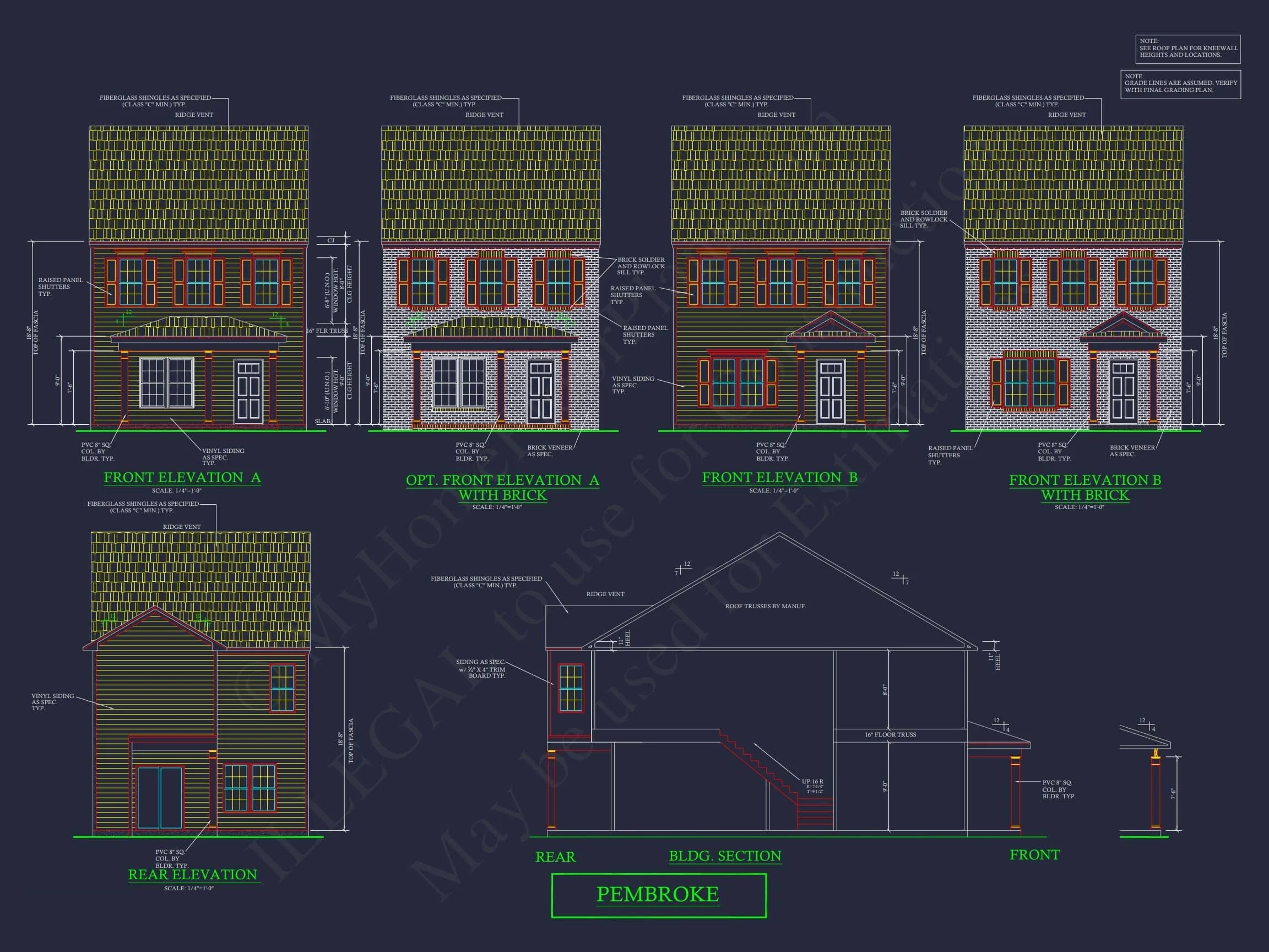 Colonial Townhome Plan with Spacious Layout and CAD Designs