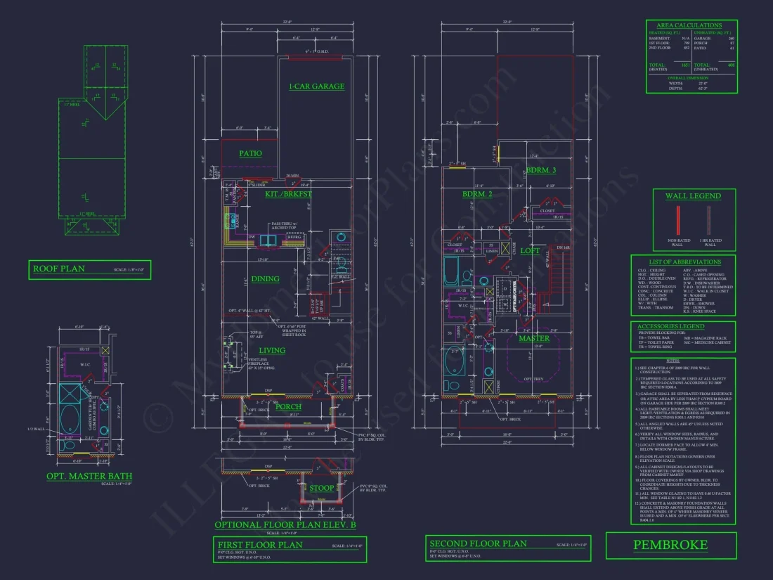 Colonial Townhome Plan with Spacious Layout and CAD Designs