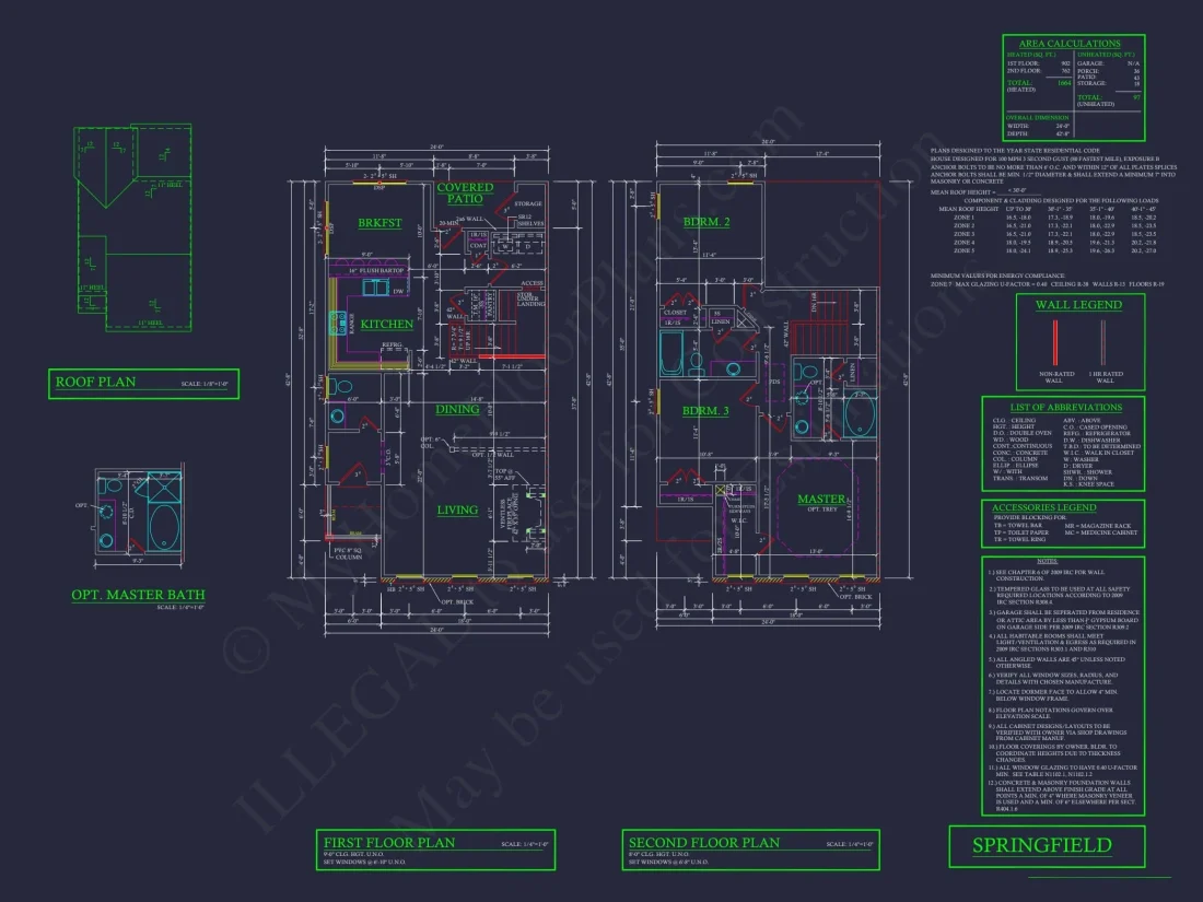 Colonial Townhome Plan with Spacious Layout and CAD Designs