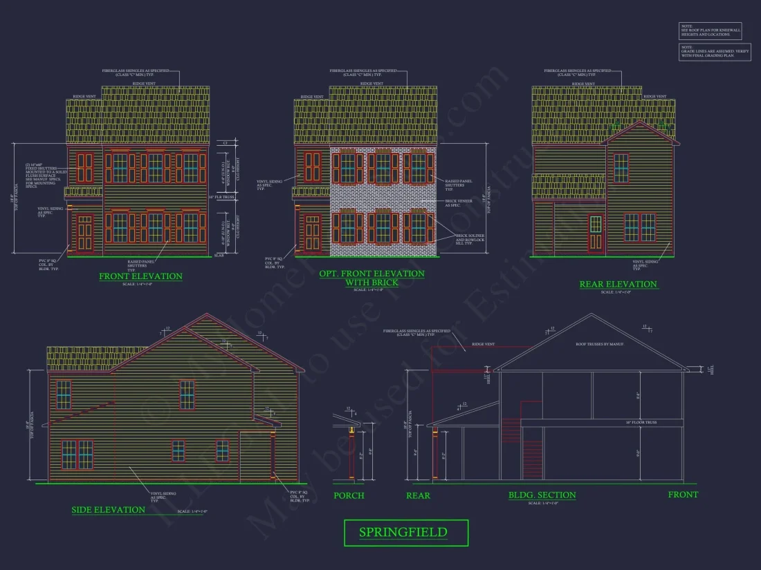 Colonial Townhome Plan with Spacious Layout and CAD Designs