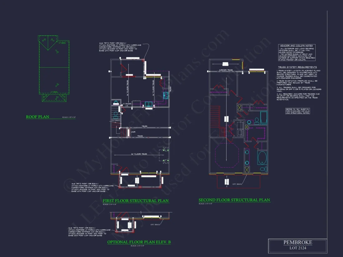 Colonial Townhome Plan with Spacious Layout and CAD Designs