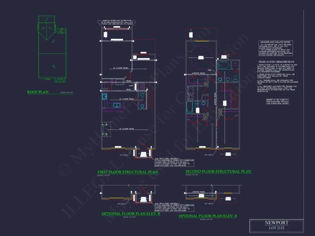 Colonial Townhome Plan with Spacious Layout and CAD Designs