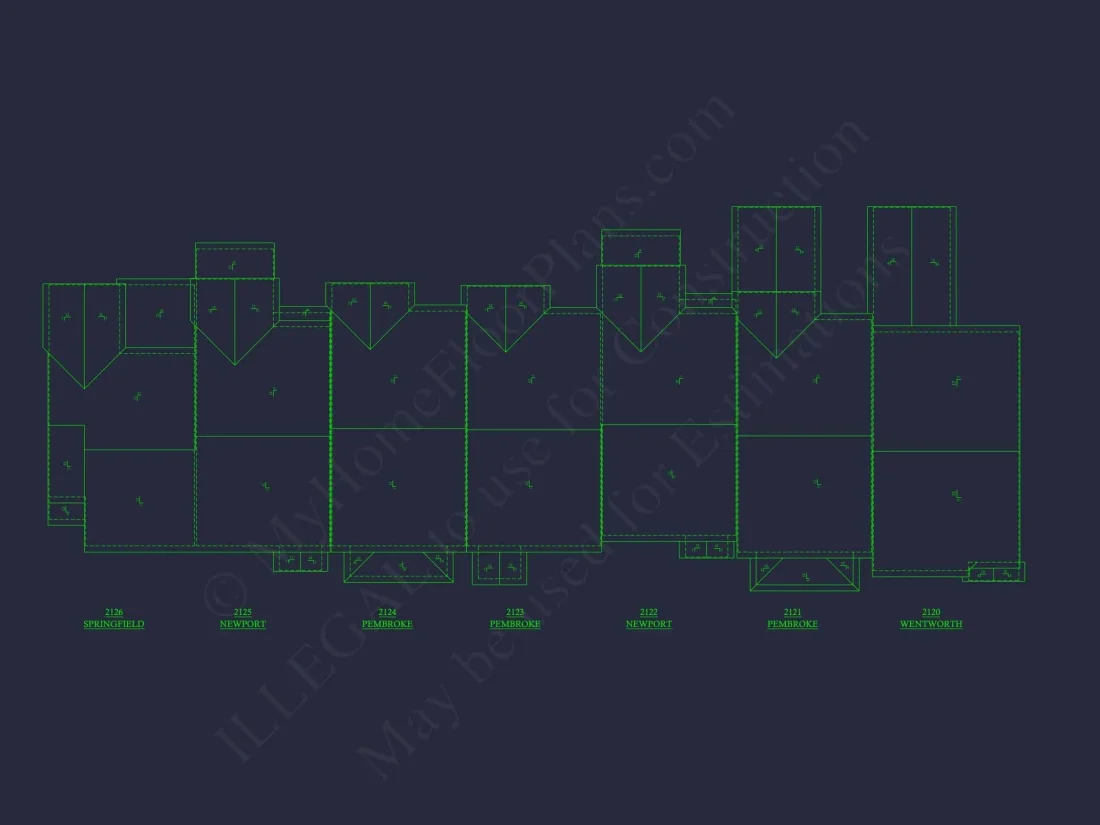 Colonial Townhome Plan with Spacious Layout and CAD Designs