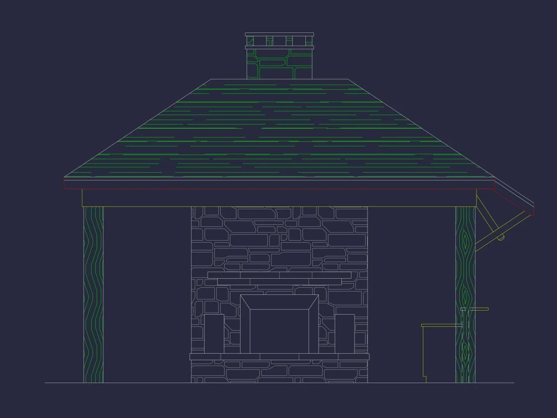 Compact Pavilion House Plan CAD Floor Designs & Blueprint