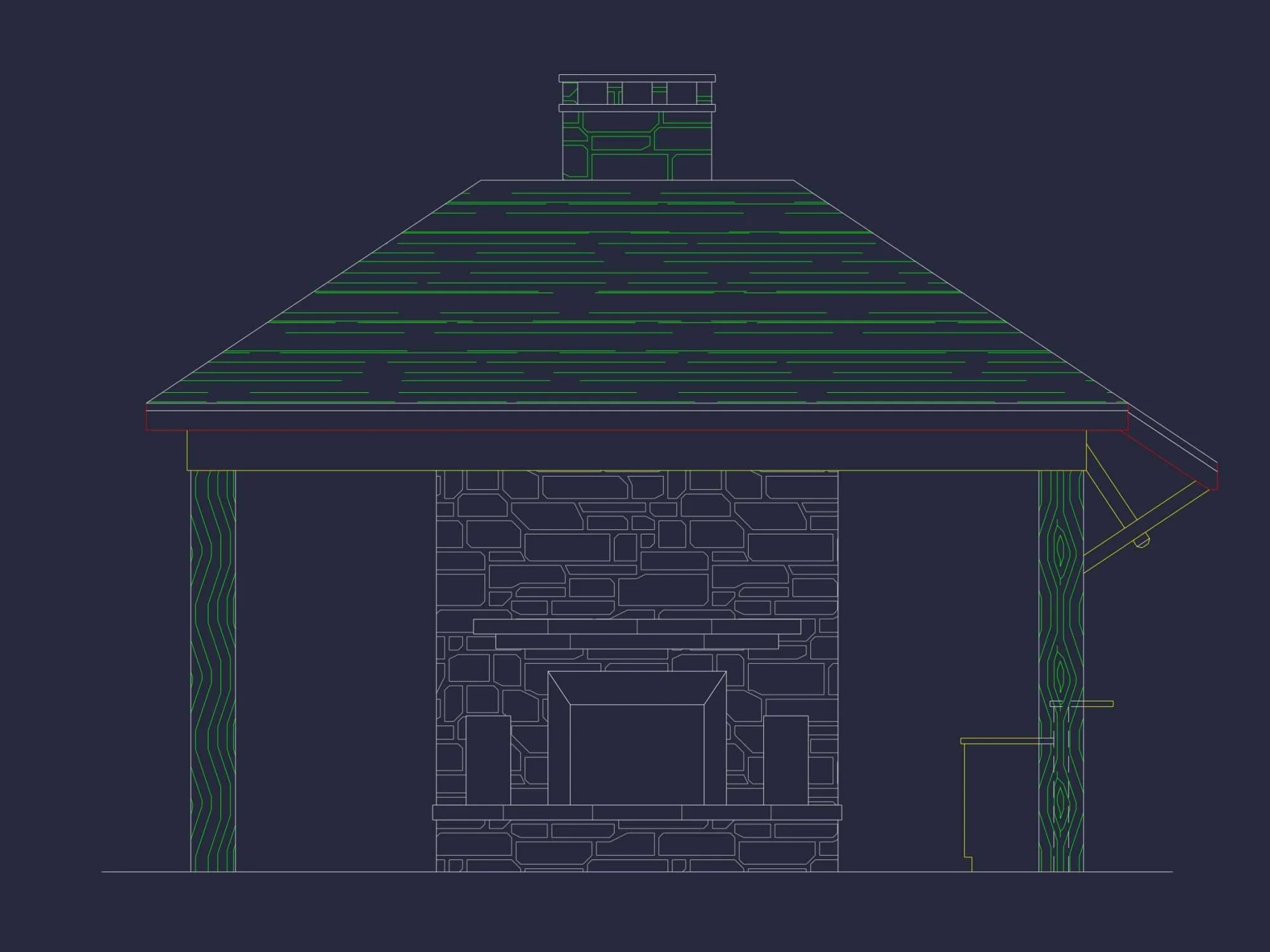 Compact Pavilion House Plan CAD Floor Designs & Blueprint