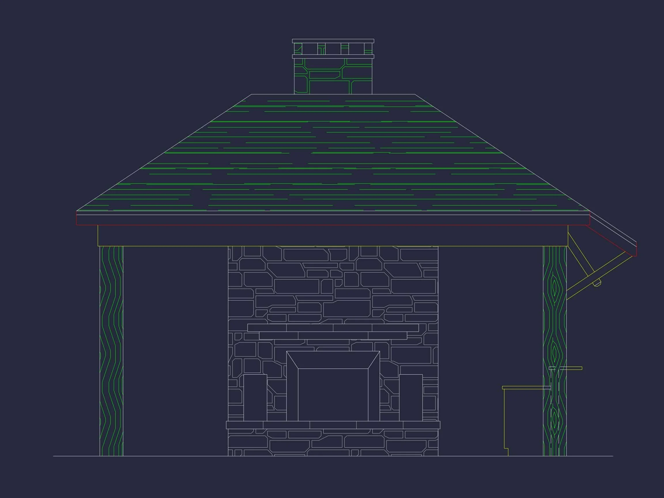 19-1701 CABANA PLAN - Compact Pavilion House Plan: CAD Floor Designs & Blueprint 2 Compact Pavilion House Plan CAD Floor Designs & Blueprint