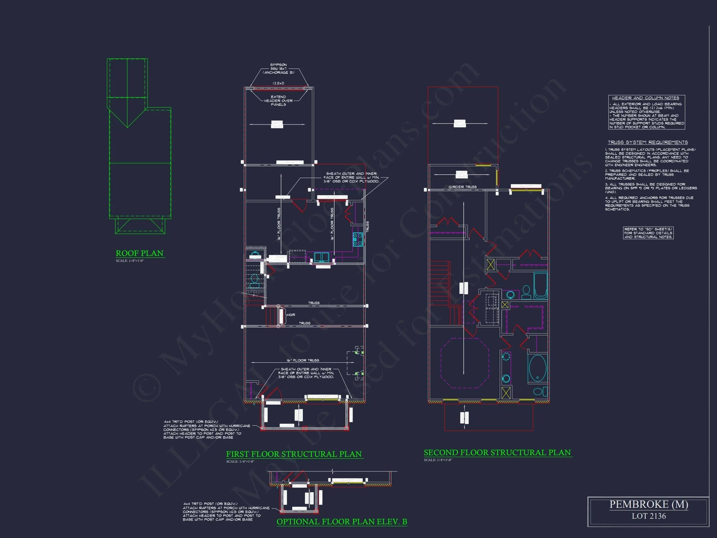 12-2220-4 7-UNIT TOWNHOUSE PLAN - Modern Townhouse Floor Plan - Detailed Architecture Designs 19 Modern 2-Story Townhome Floor Plan with Craftsman Design