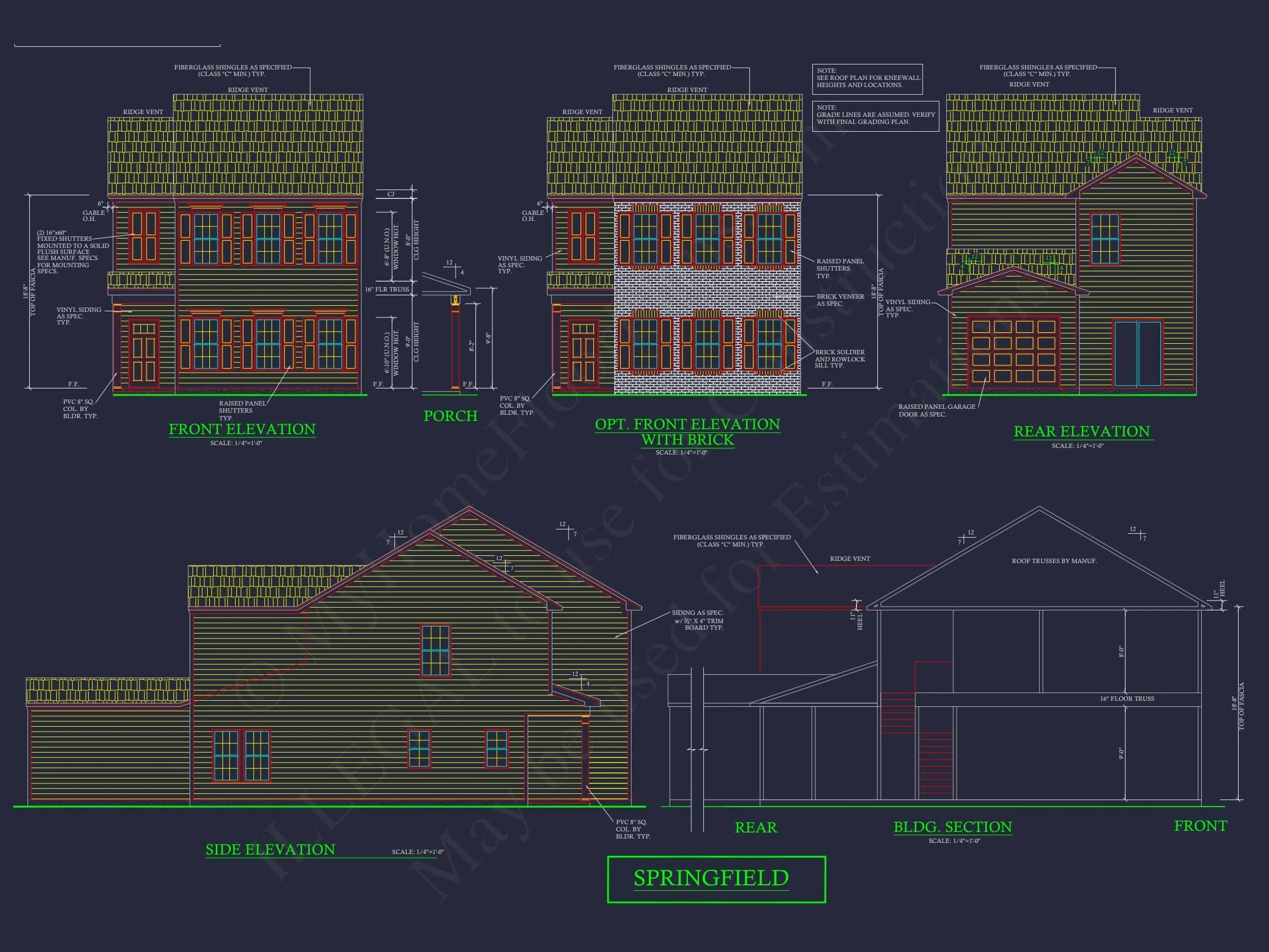 12-2220-4 7-UNIT TOWNHOUSE PLAN - Modern Townhouse Floor Plan - Detailed Architecture Designs 8 Modern 2-Story Townhome Floor Plan with Craftsman Design