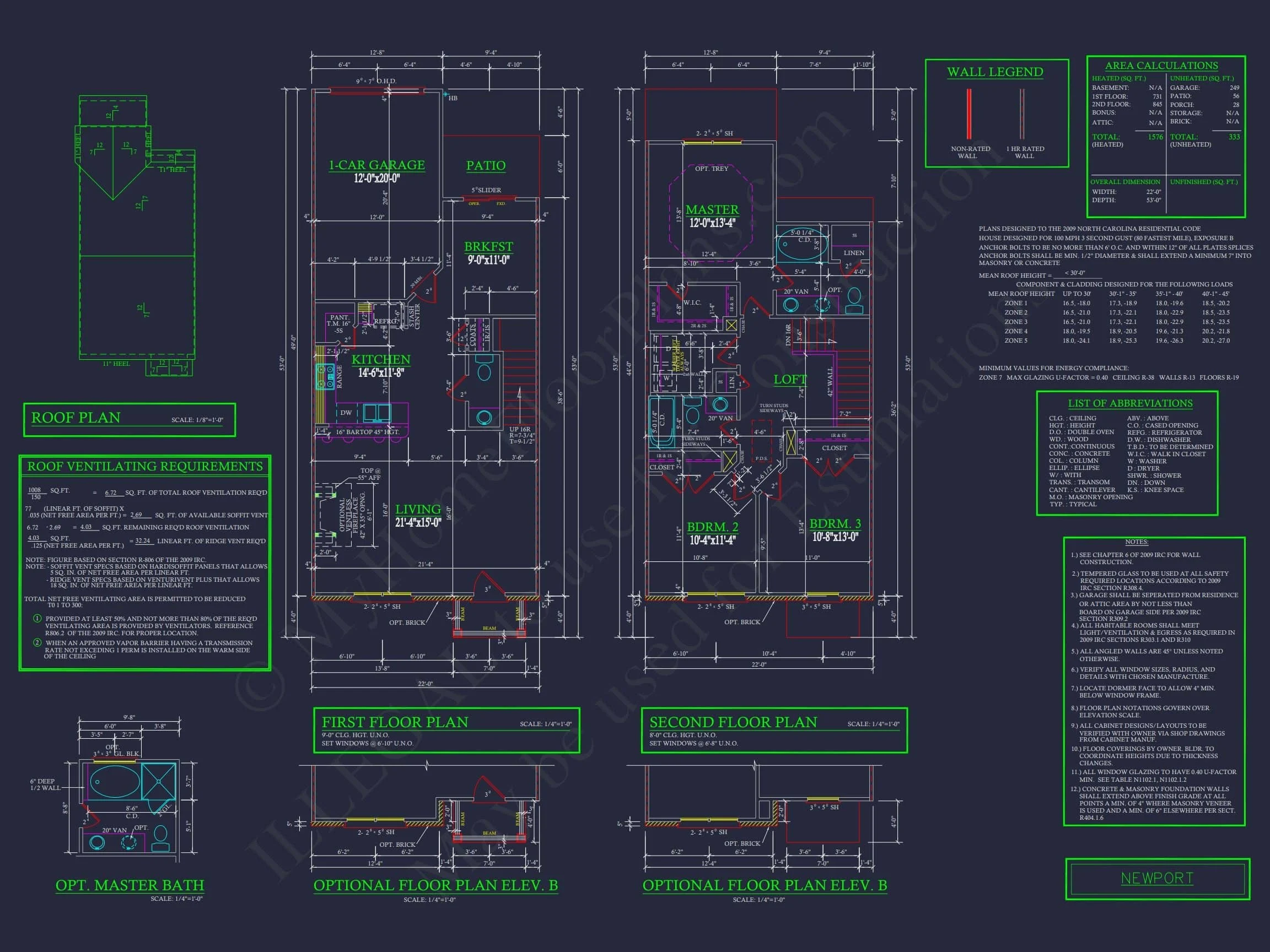 12-2220-4 7-UNIT TOWNHOUSE PLAN - Modern Townhouse Floor Plan - Detailed Architecture Designs 33 Modern 2-Story Townhome Floor Plan with Craftsman Design