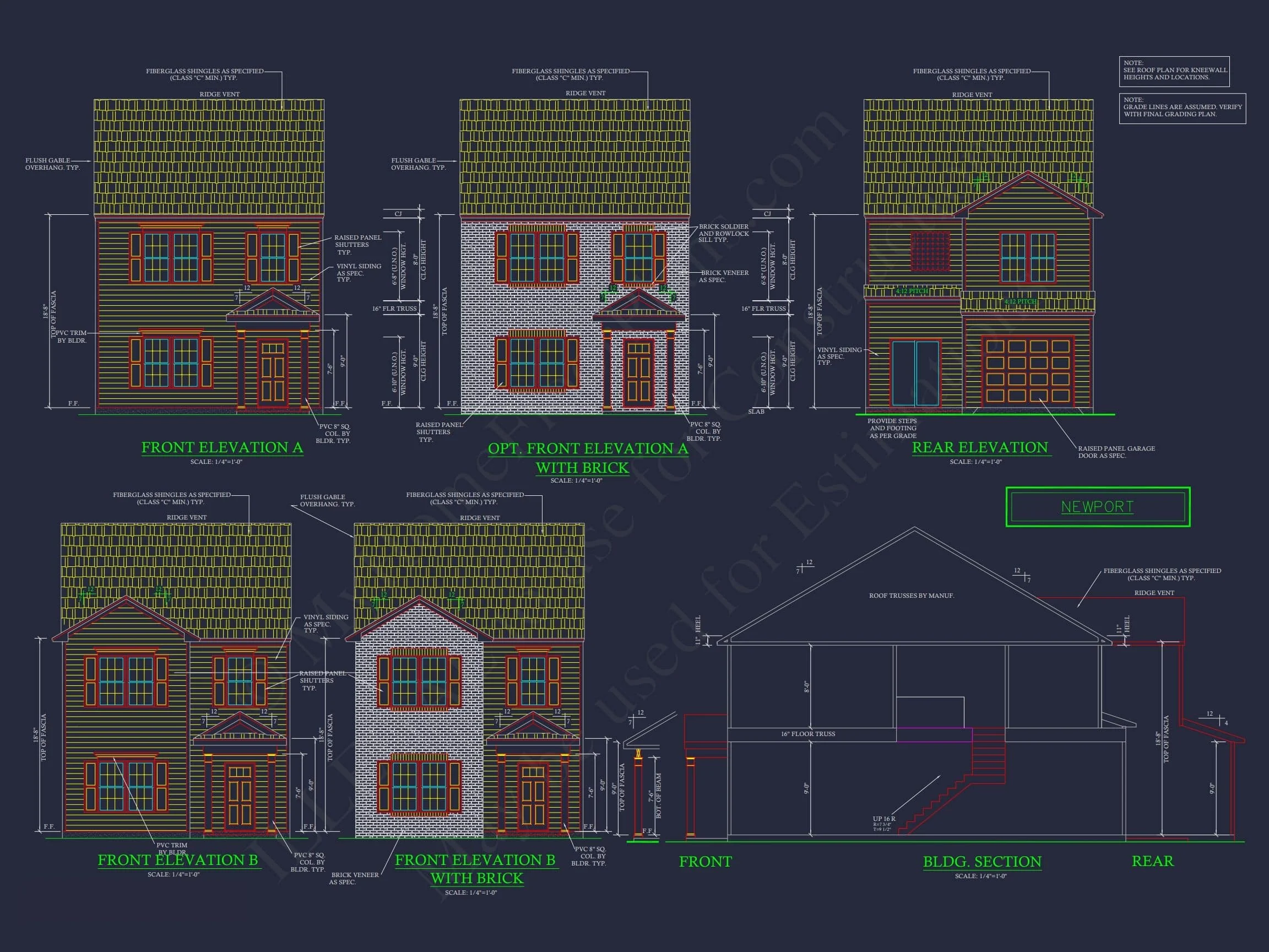 12-2220-4 7-UNIT TOWNHOUSE PLAN - Modern Townhouse Floor Plan - Detailed Architecture Designs 10 Modern 2-Story Townhome Floor Plan with Craftsman Design