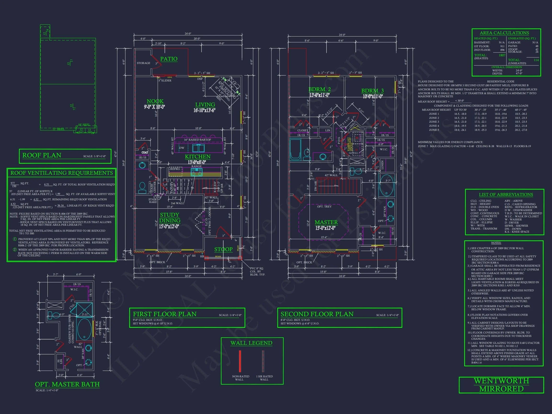 12-2220-4 7-UNIT TOWNHOUSE PLAN - Modern Townhouse Floor Plan - Detailed Architecture Designs 34 Modern 2-Story Townhome Floor Plan with Craftsman Design