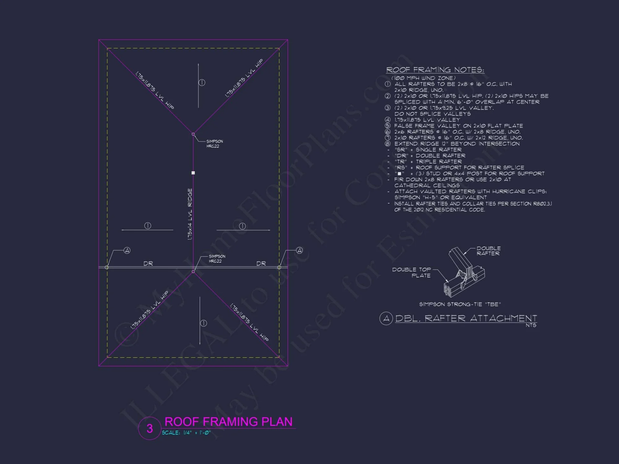 Traditional Carport House Design with CAD Floor Plan Blueprint