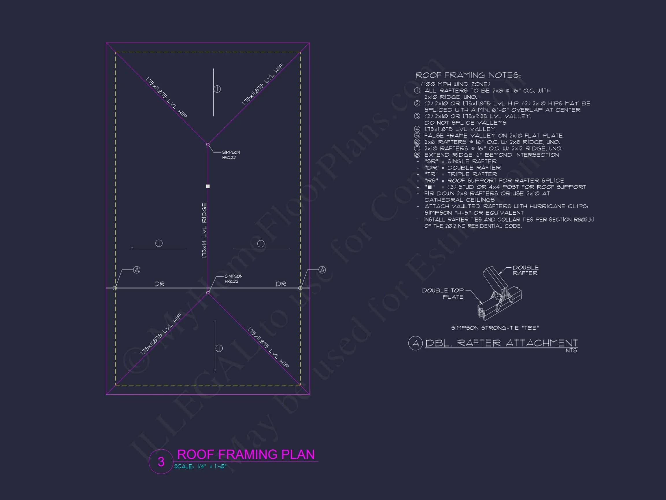 12-2376 CARPORT PLAN - Traditional Carport House Design with CAD Floor Plan Blueprint 4 Traditional Carport House Design with CAD Floor Plan Blueprint