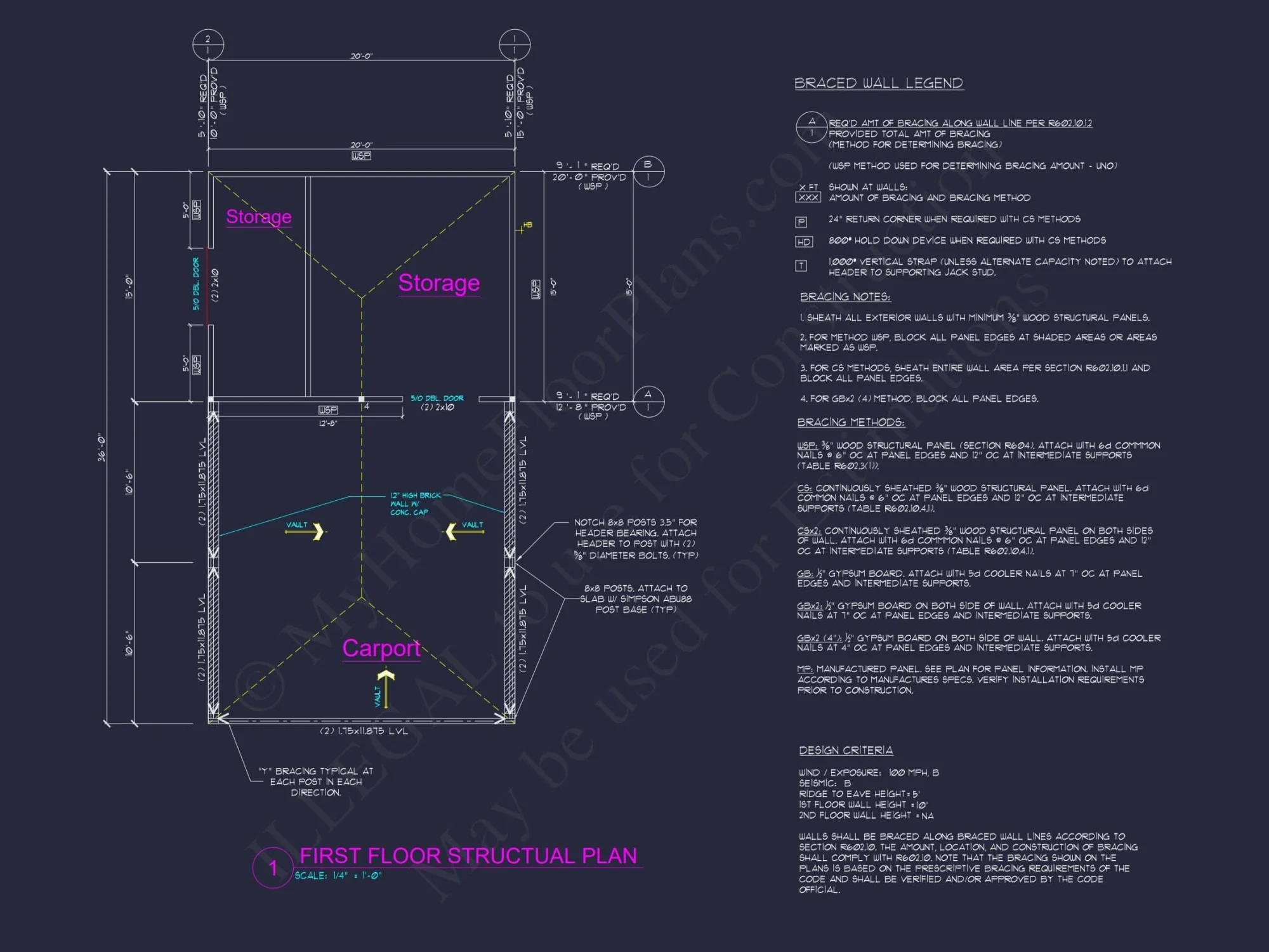 Traditional Carport House Design with CAD Floor Plan Blueprint