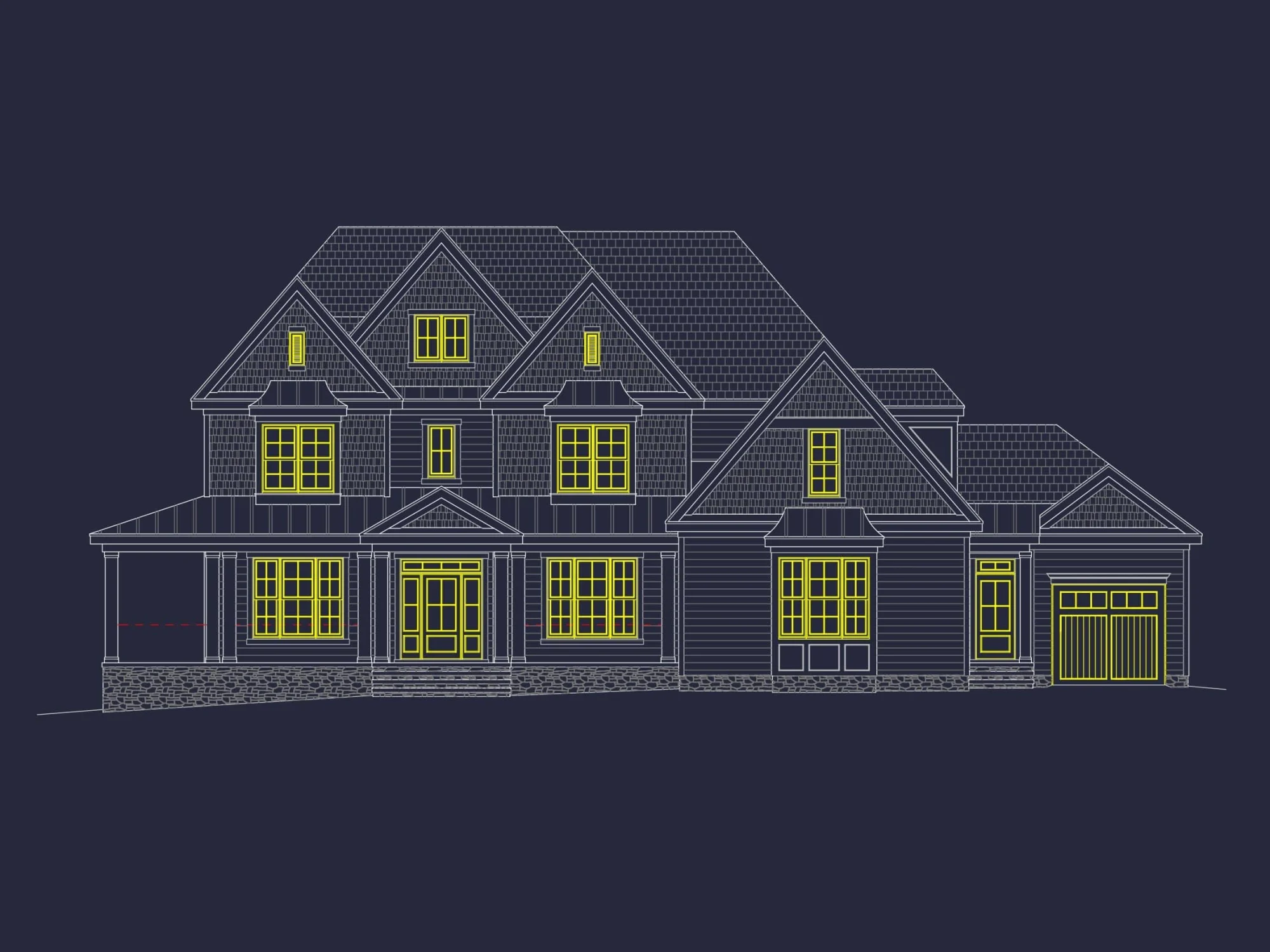 Stunning 5-Bedroom Home Plan with Full CAD Architectural Design