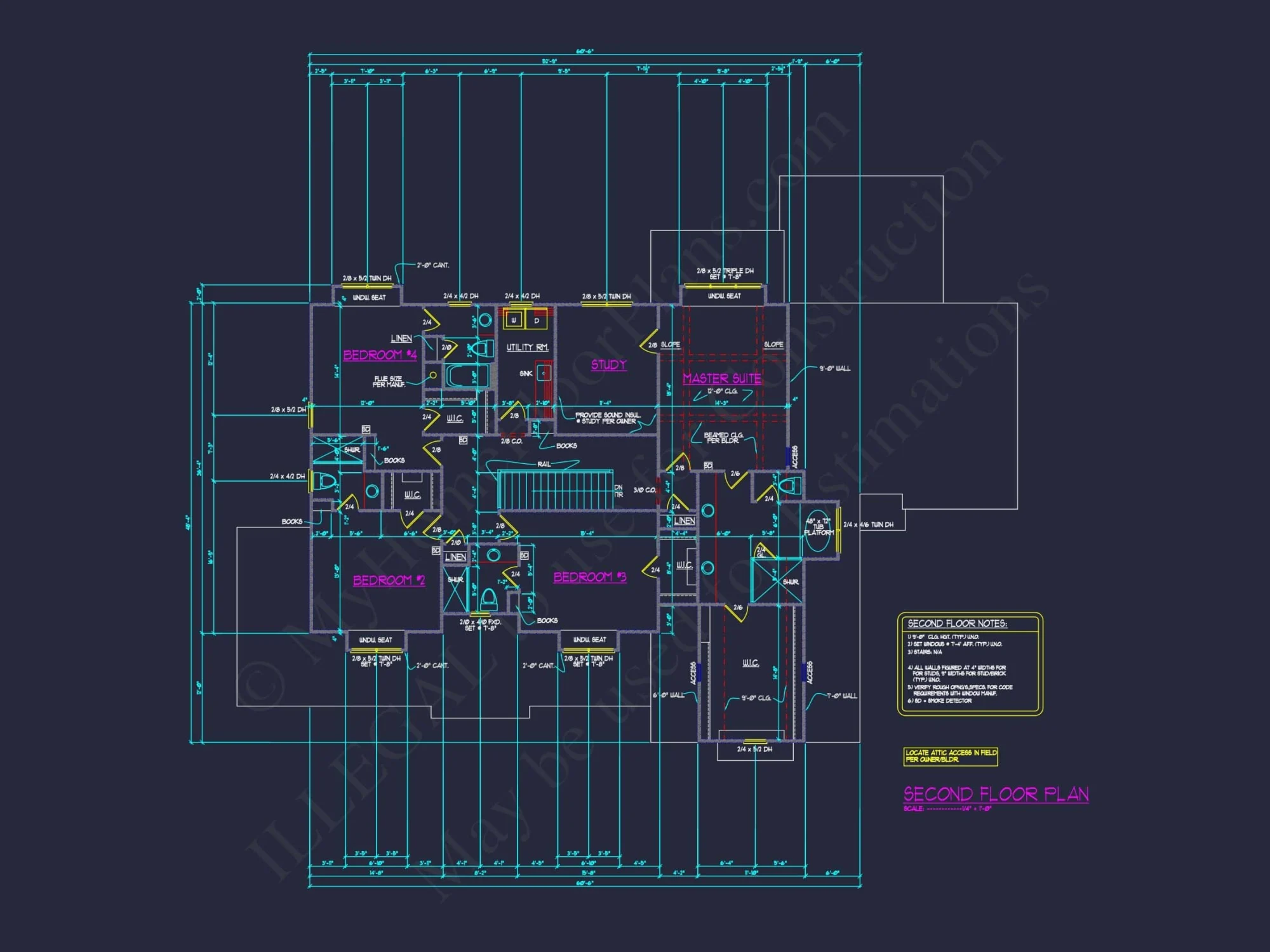 Stunning 5-Bedroom Home Plan with Full CAD Architectural Design