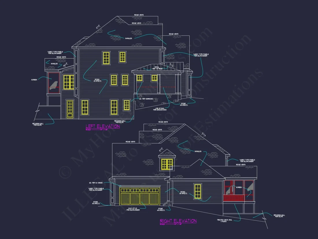 Stunning 5-Bedroom Home Plan with Full CAD Architectural Design