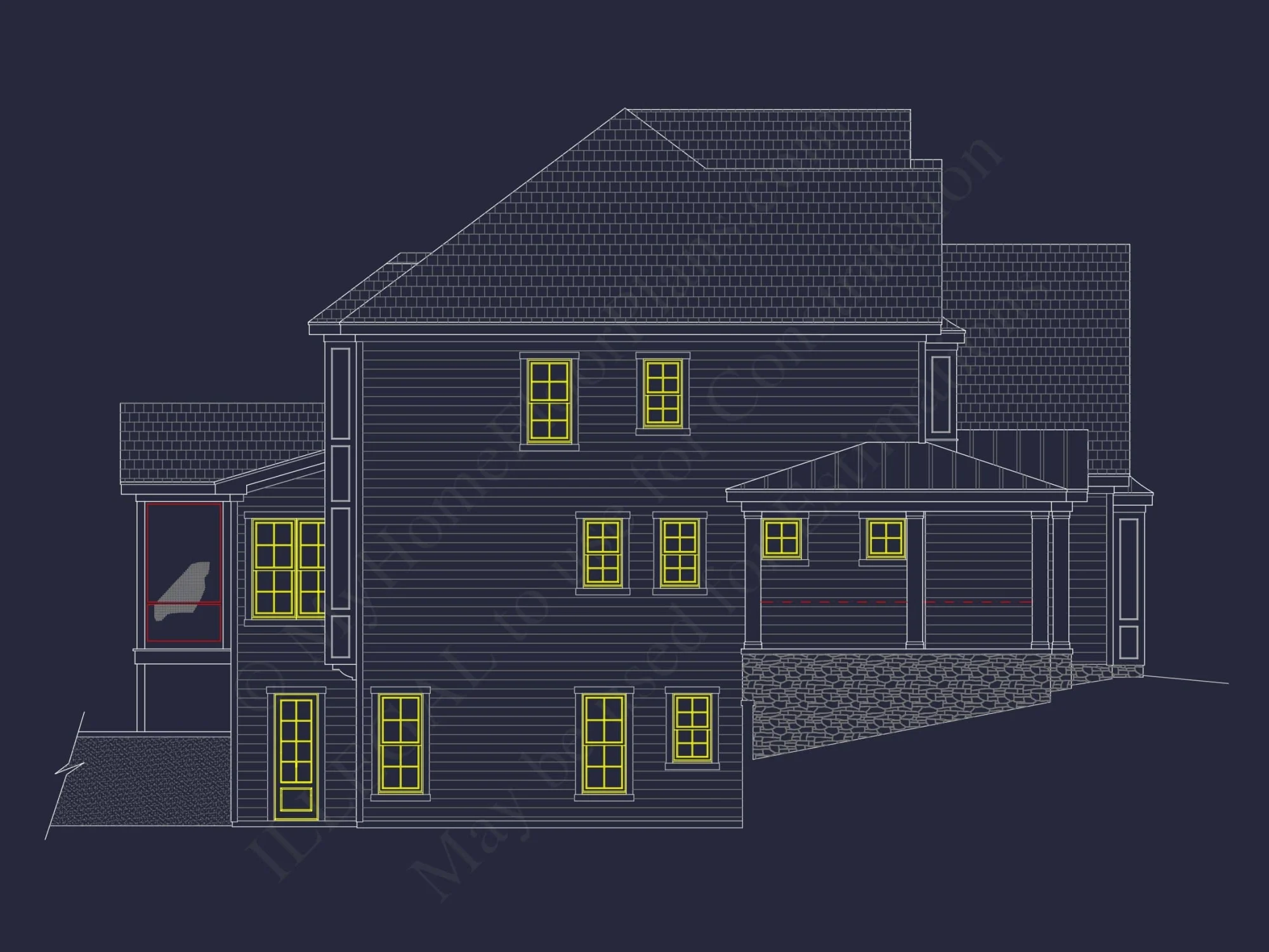 Stunning 5-Bedroom Home Plan with Full CAD Architectural Design