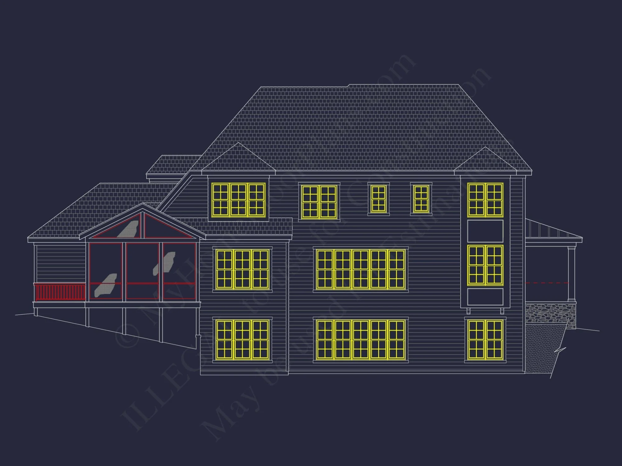 Stunning 5-Bedroom Home Plan with Full CAD Architectural Design