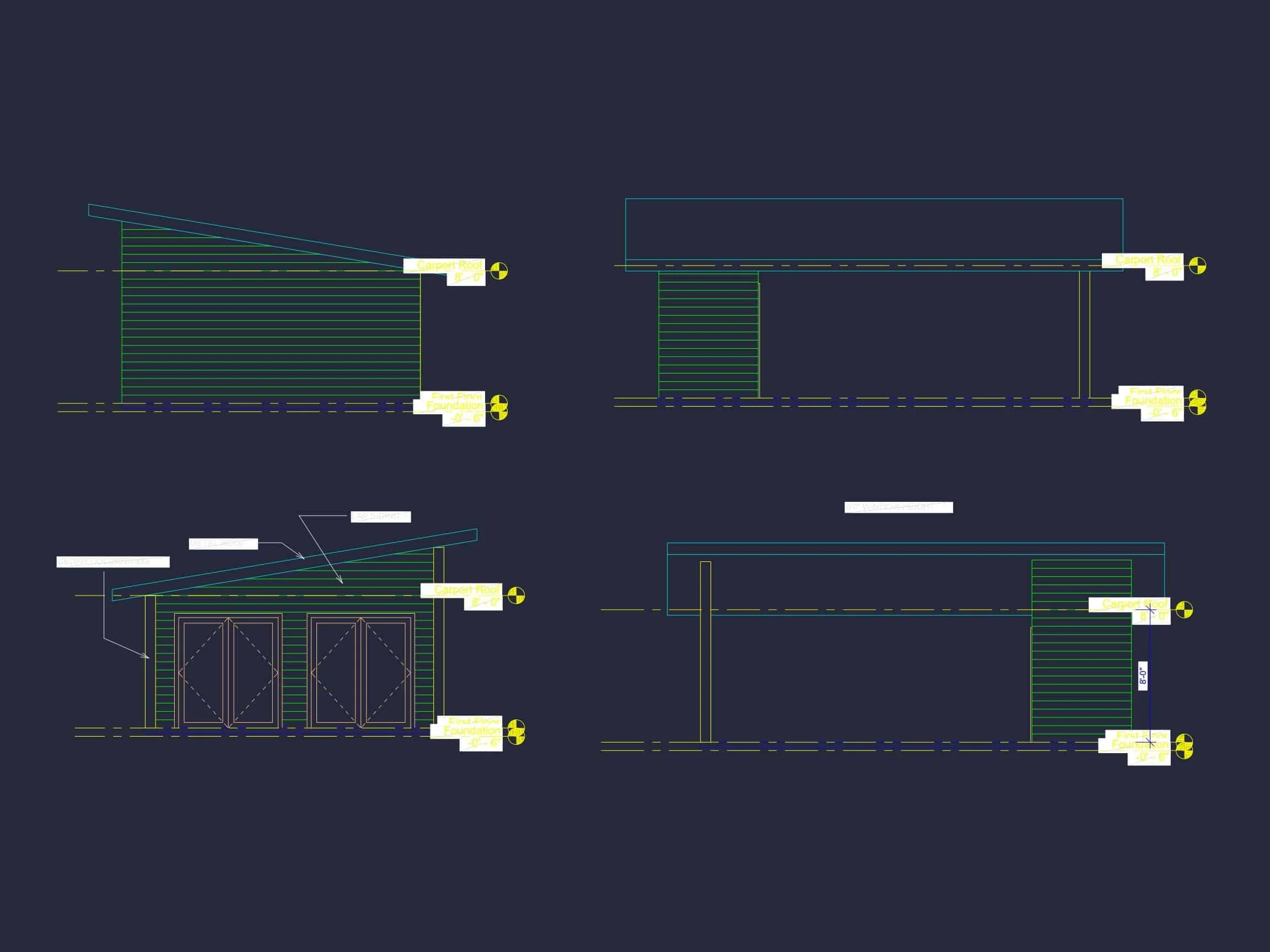 15-1995 CARPORT PLAN - Modern Carport House Floor Plan: 2-Bay Blueprint 7 Modern Carport House Floor Plan Sleek 2-Bay Design with CAD Files