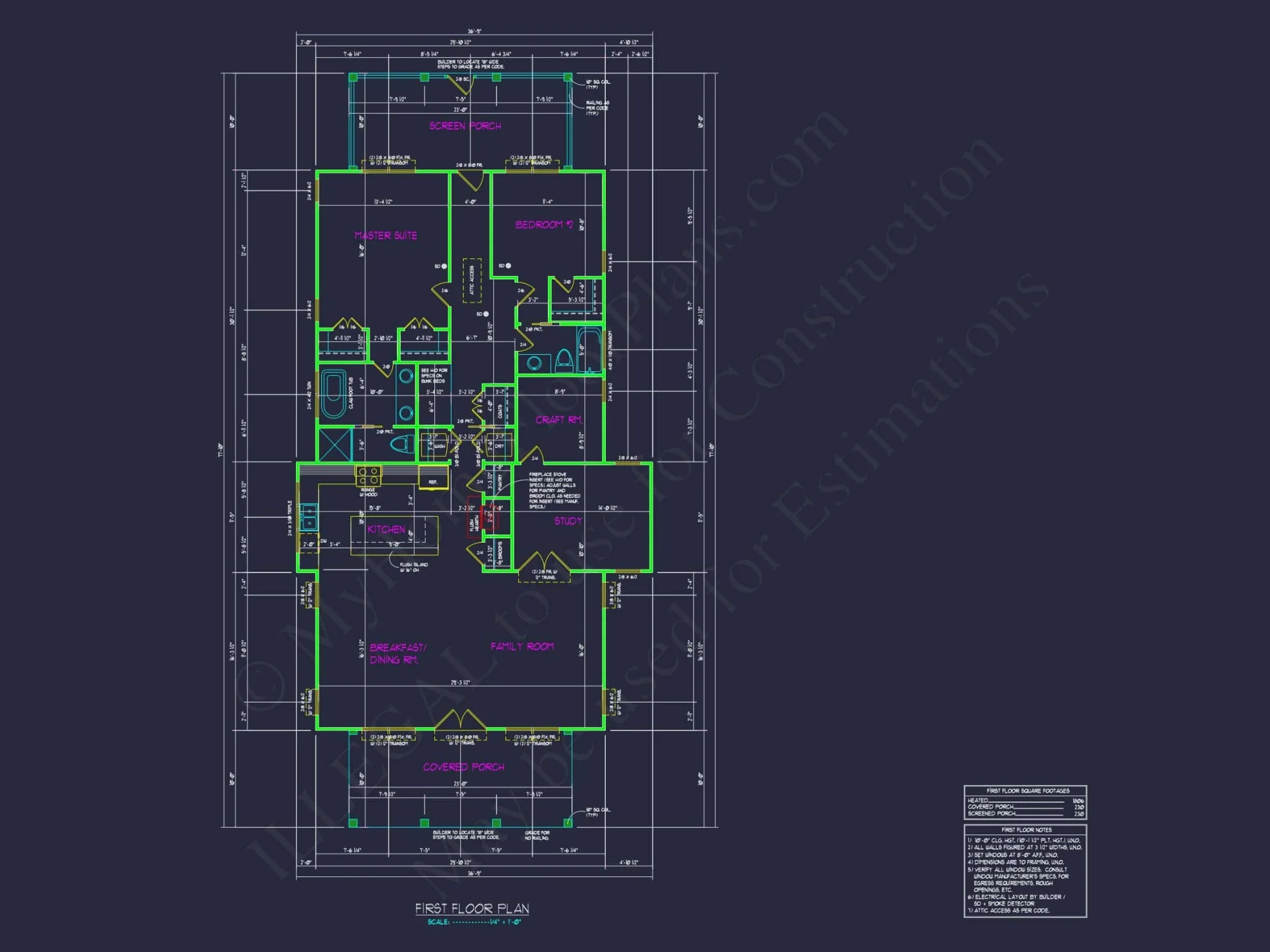 Modern Home Plan with 2 Beds, CAD Blueprints & Craftsman Design
