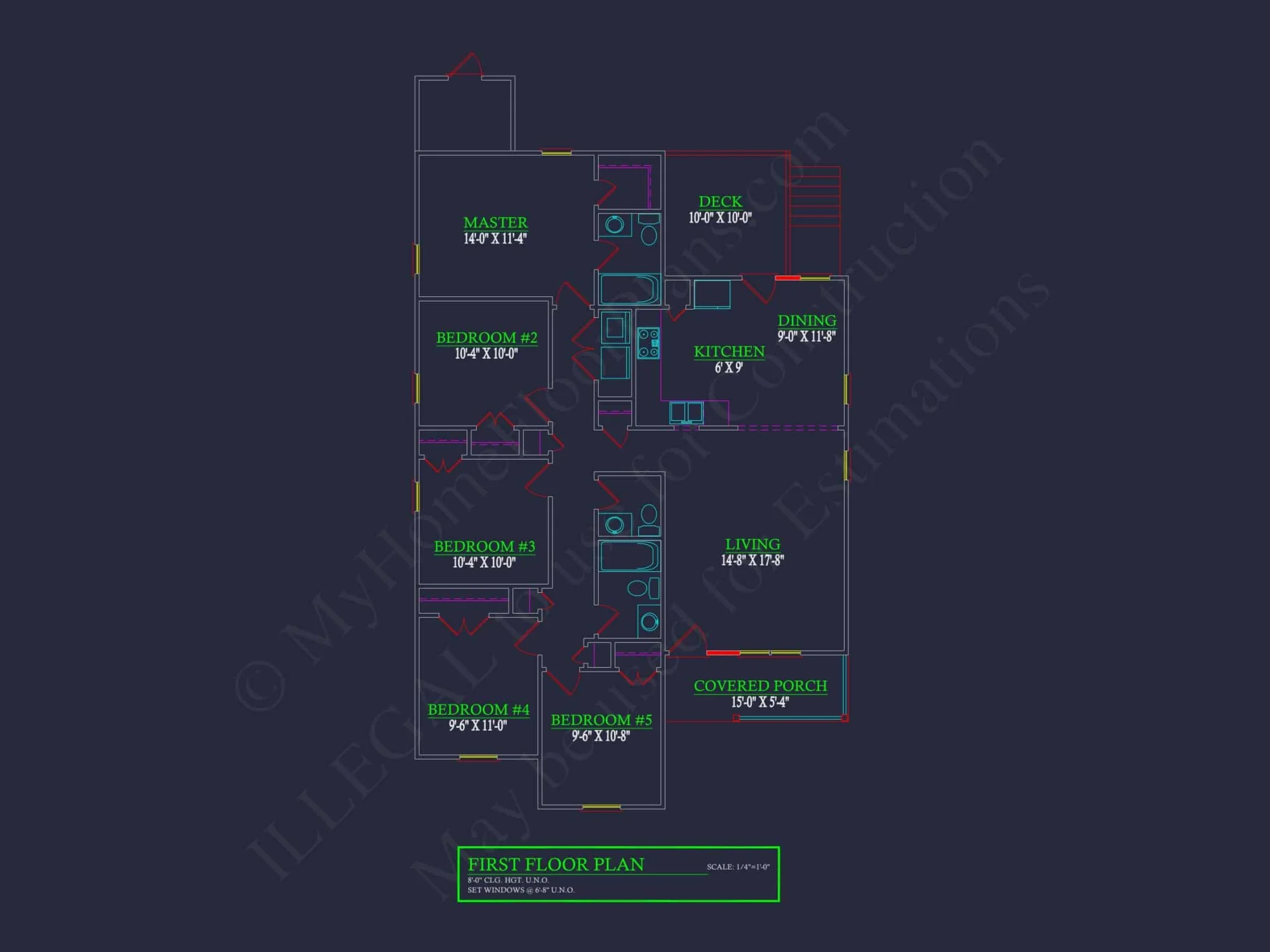 Craftsman Ranch Home Plan with 5 Bedrooms and Open Floor Layout