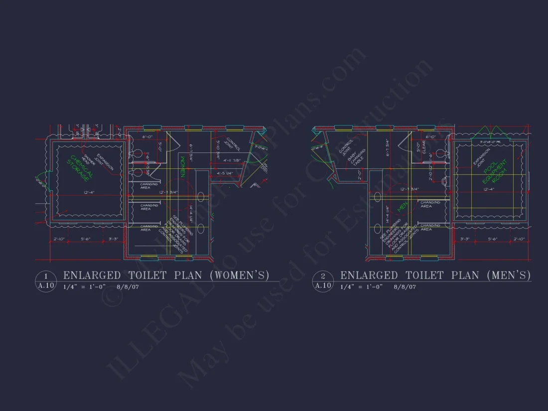 94' Wide Clubhouse Floor Plan – Architectural CAD Blueprints