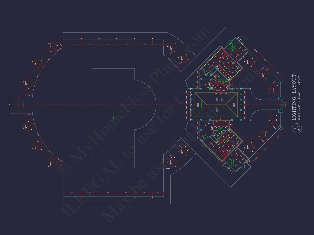 94' Wide Clubhouse Floor Plan – Architectural CAD Blueprints