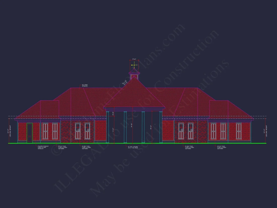 94' Wide Clubhouse Floor Plan – Architectural CAD Blueprints