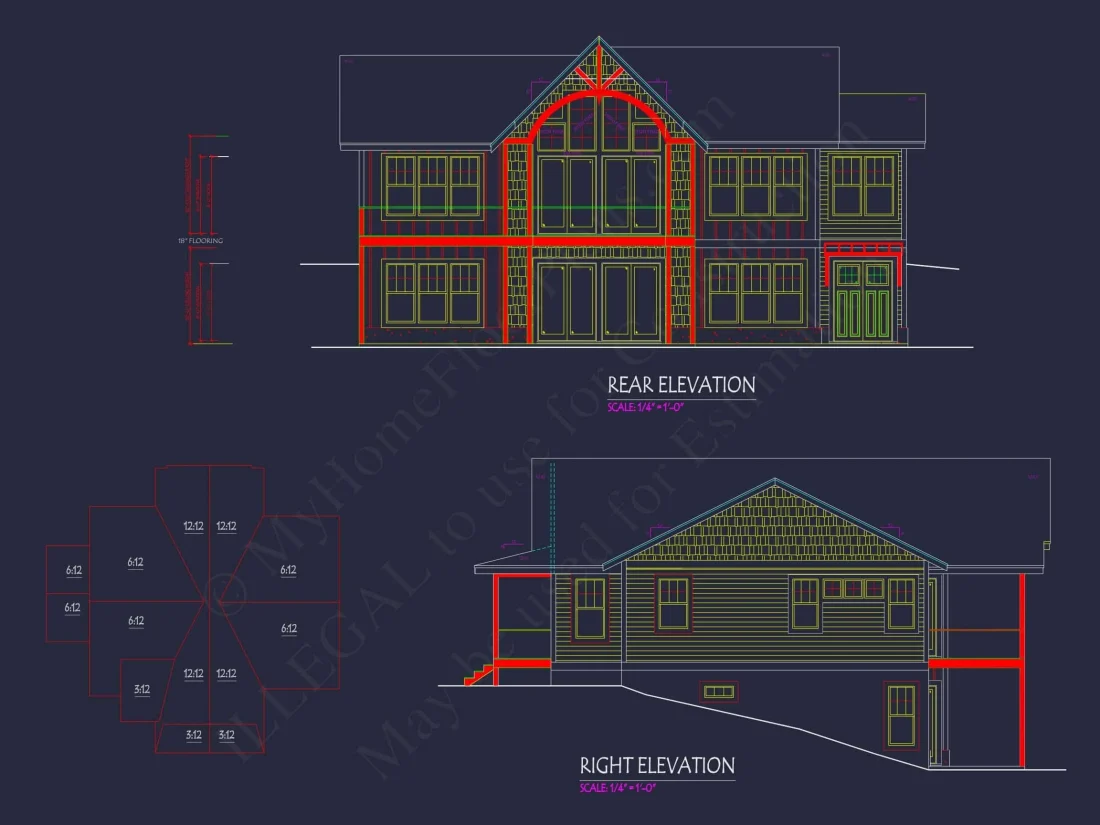 Custom Craftsman Home Plan with 2 Stories & CAD Designs