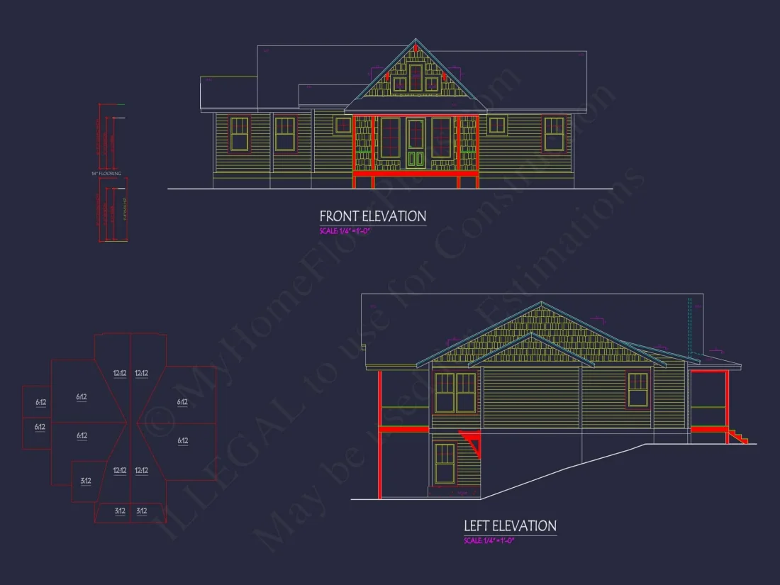 Custom Craftsman Home Plan with 2 Stories & CAD Designs
