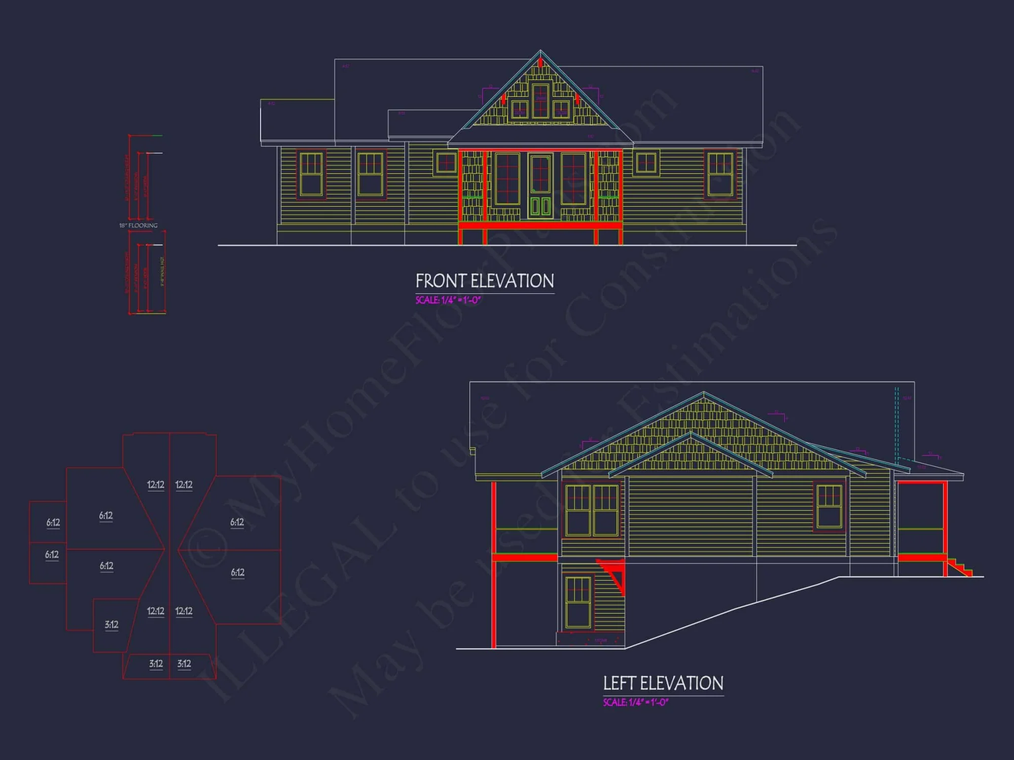 Custom Craftsman Home Plan with 2 Stories & CAD Designs