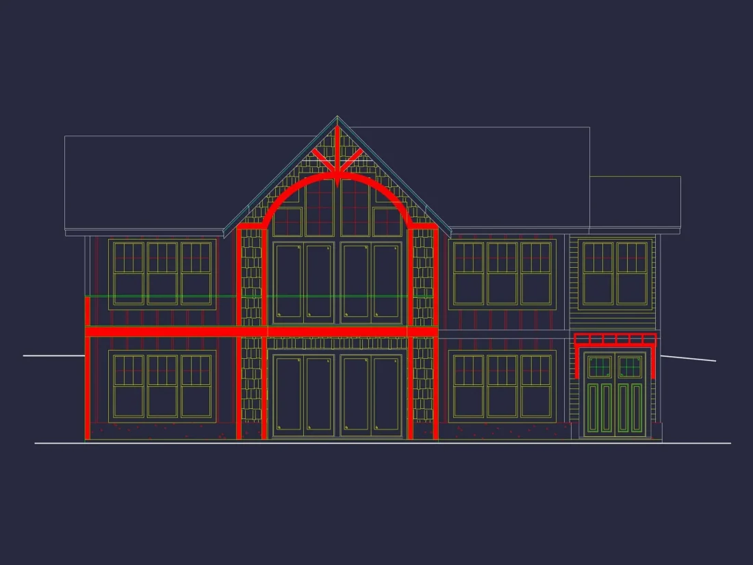 Custom Craftsman Home Plan with 2 Stories & CAD Designs