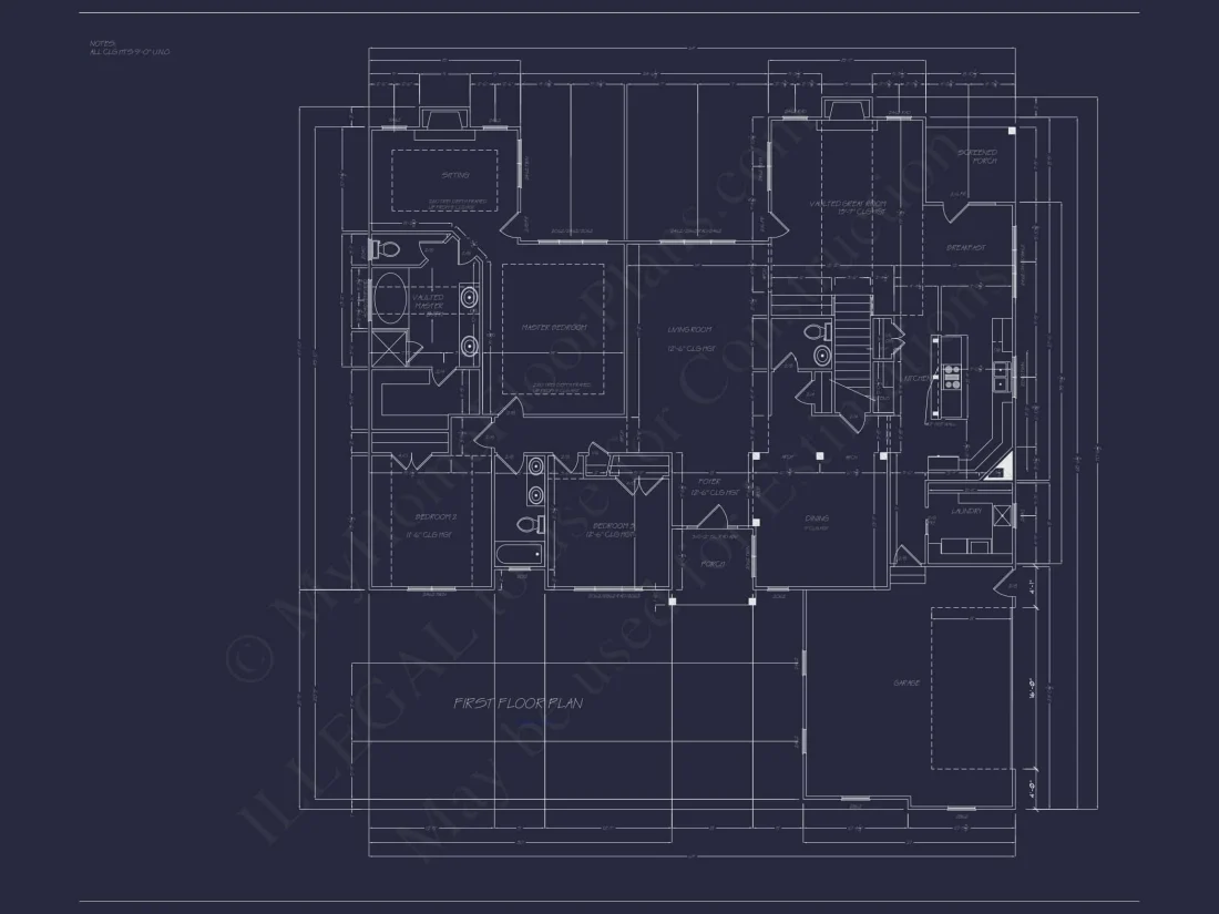 Functional 2-Story House Plan with Modern Blueprint Design