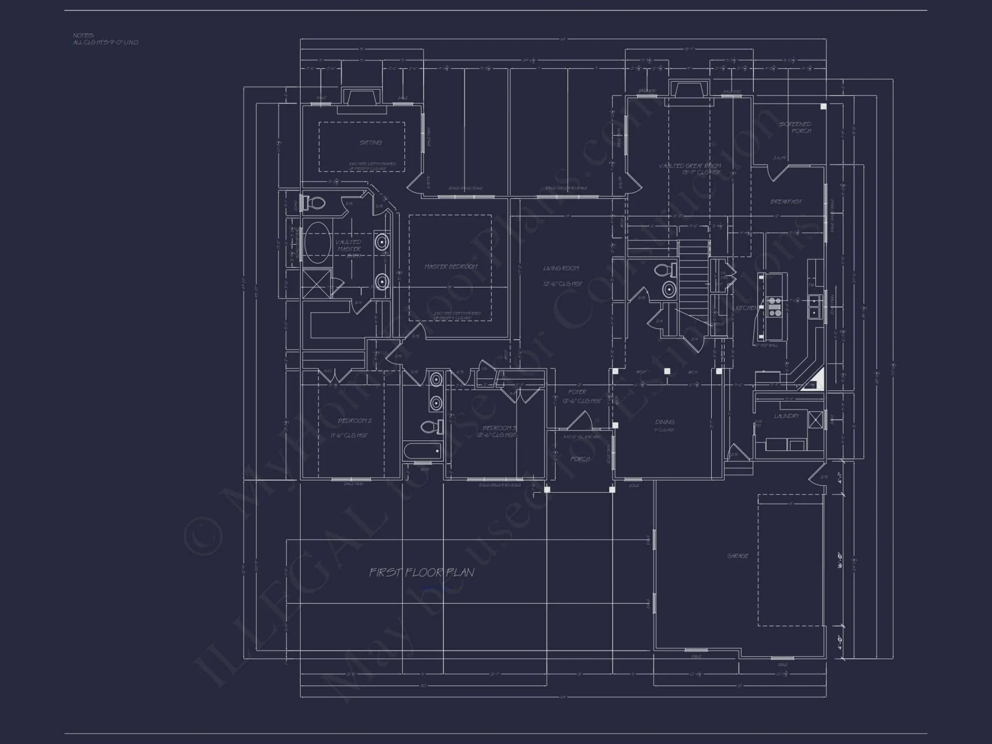 Functional 2-Story House Plan with Modern Blueprint Design