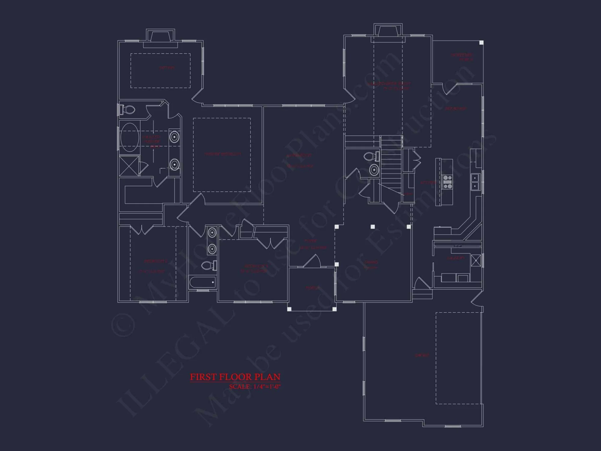 Functional 2-Story House Plan with Modern Blueprint Design