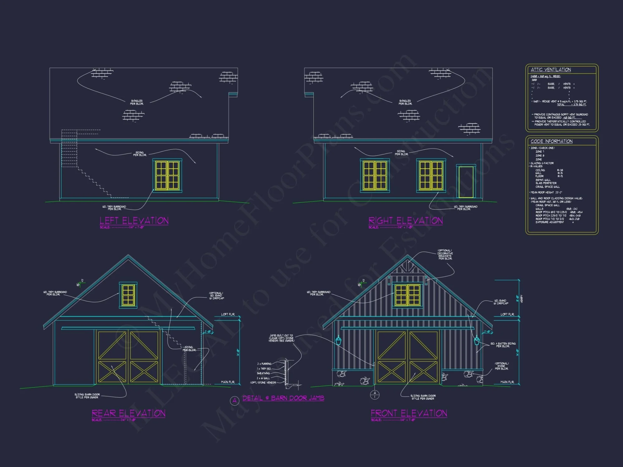 Barn-Style Floor Plan with 2 Garage Bays and Workshop Space