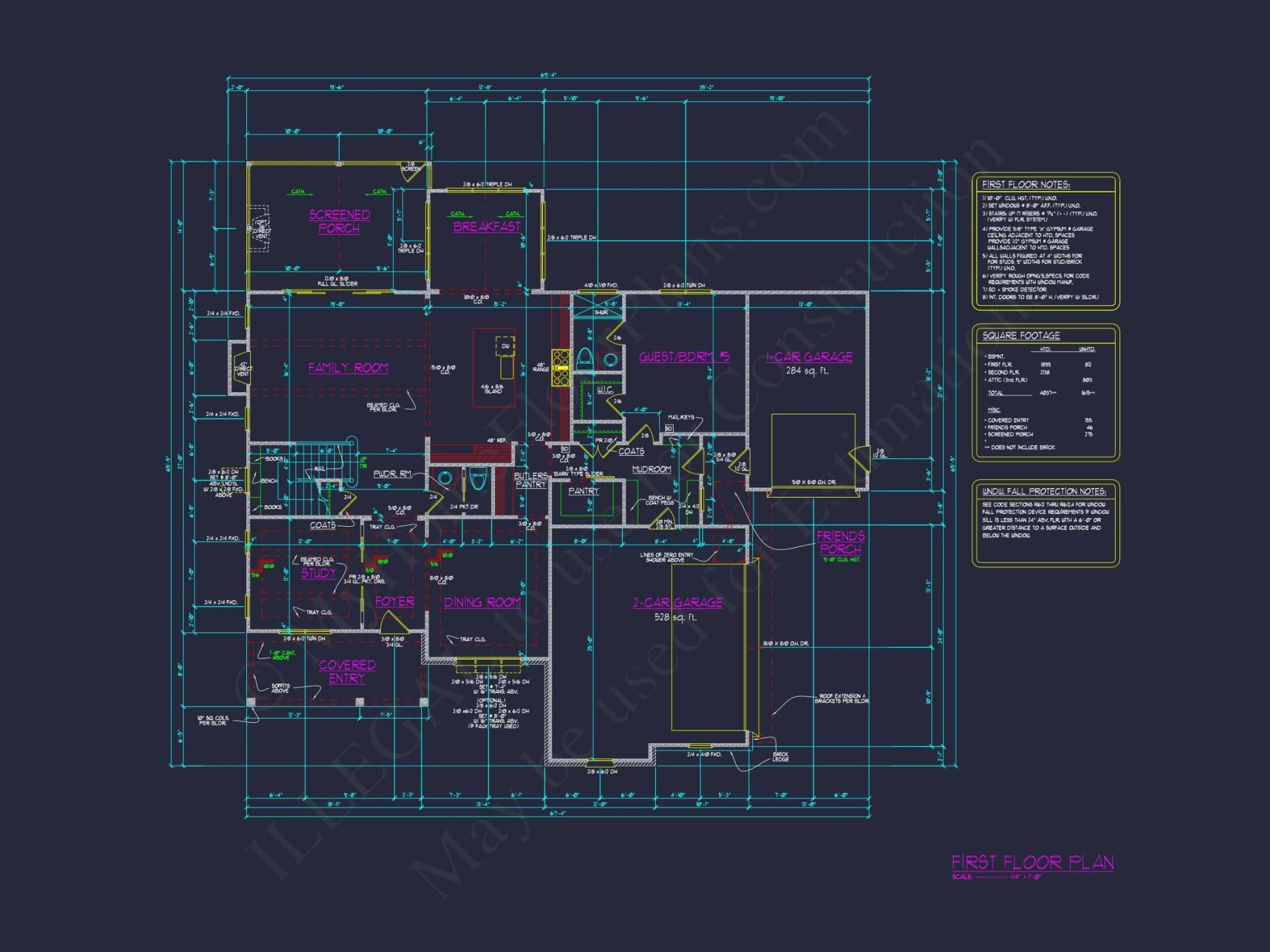 Craftsman Home Plan with Spacious Floor Designs & Blueprint